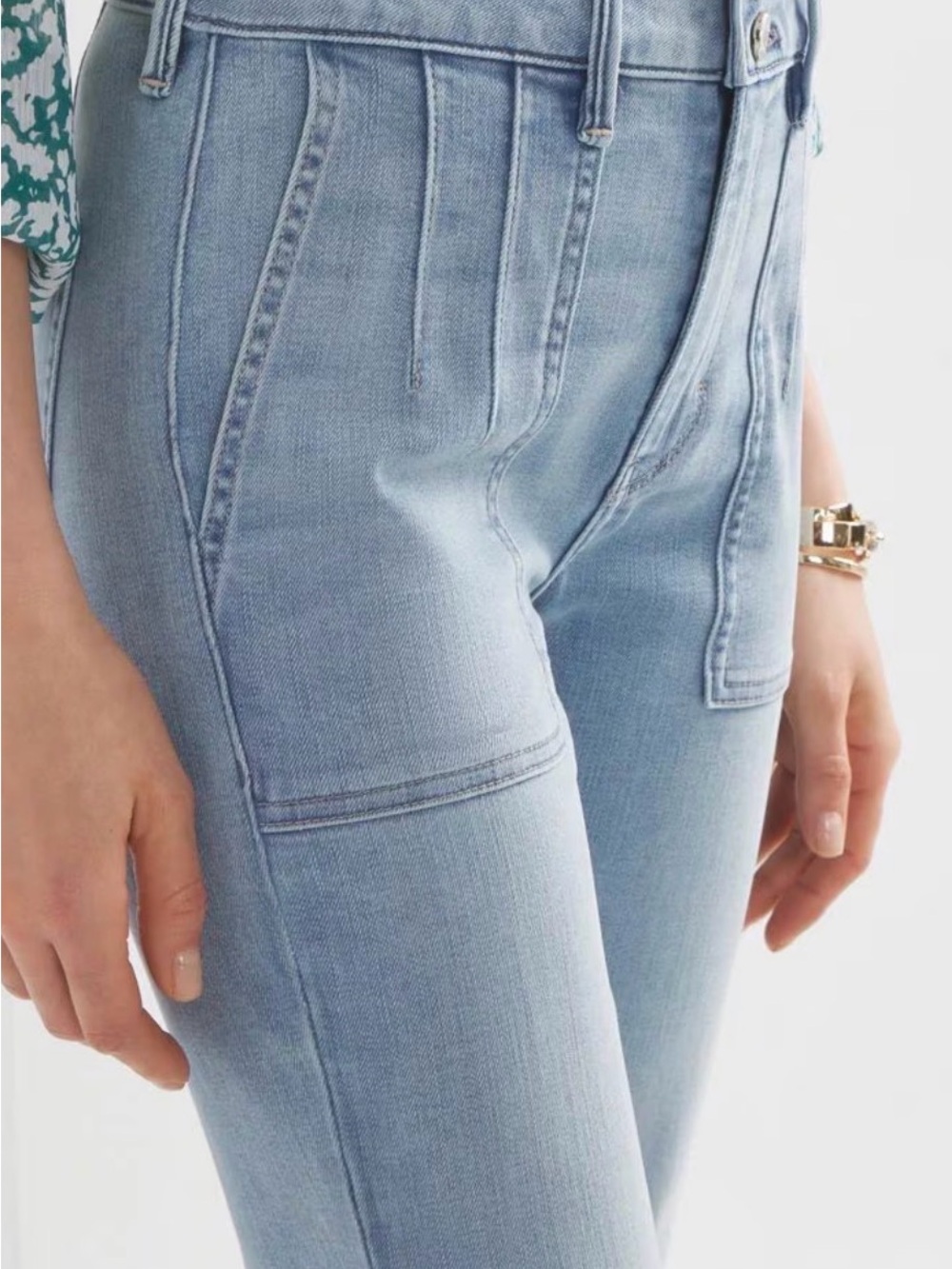 White House Black Market High-Rise Everyday Soft Patch Pocket Bootcut Jeans 8R